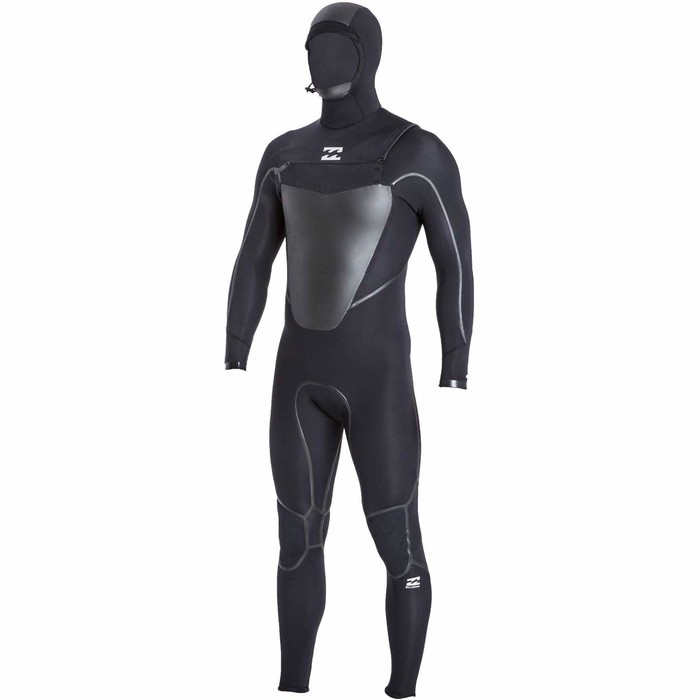 Billabong Furnace X 4/3mm Hooded Chest Zip Wetsuit BLACK